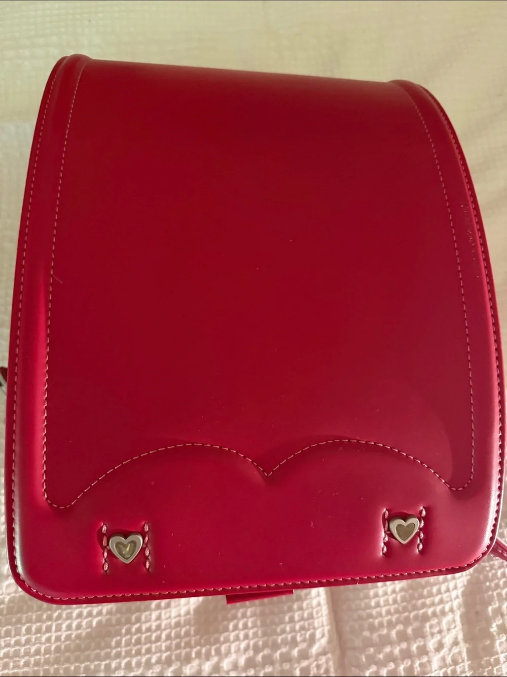 Authentic Seiban Lovepea Randoseru Backpack – Red Dual Heart Edition